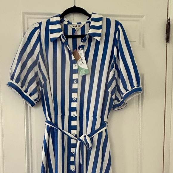 Boden Libby Jersey Midi Dress Size Blue/Ivory Stripe size 20/22 - Picture 3 of 3